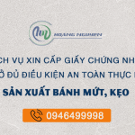 Chứng nhận an toàn thực phẩm cơ sở sản xuất bánh mứt kẹo