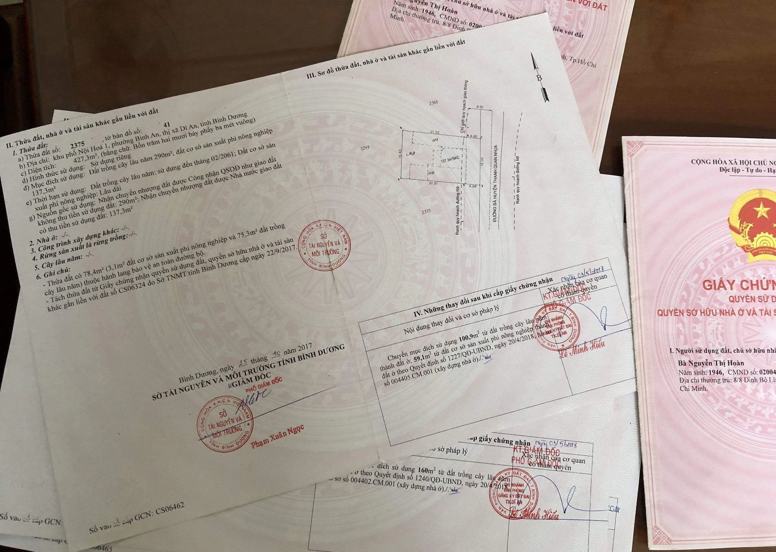 chi phí sang tên sổ đỏ cho con